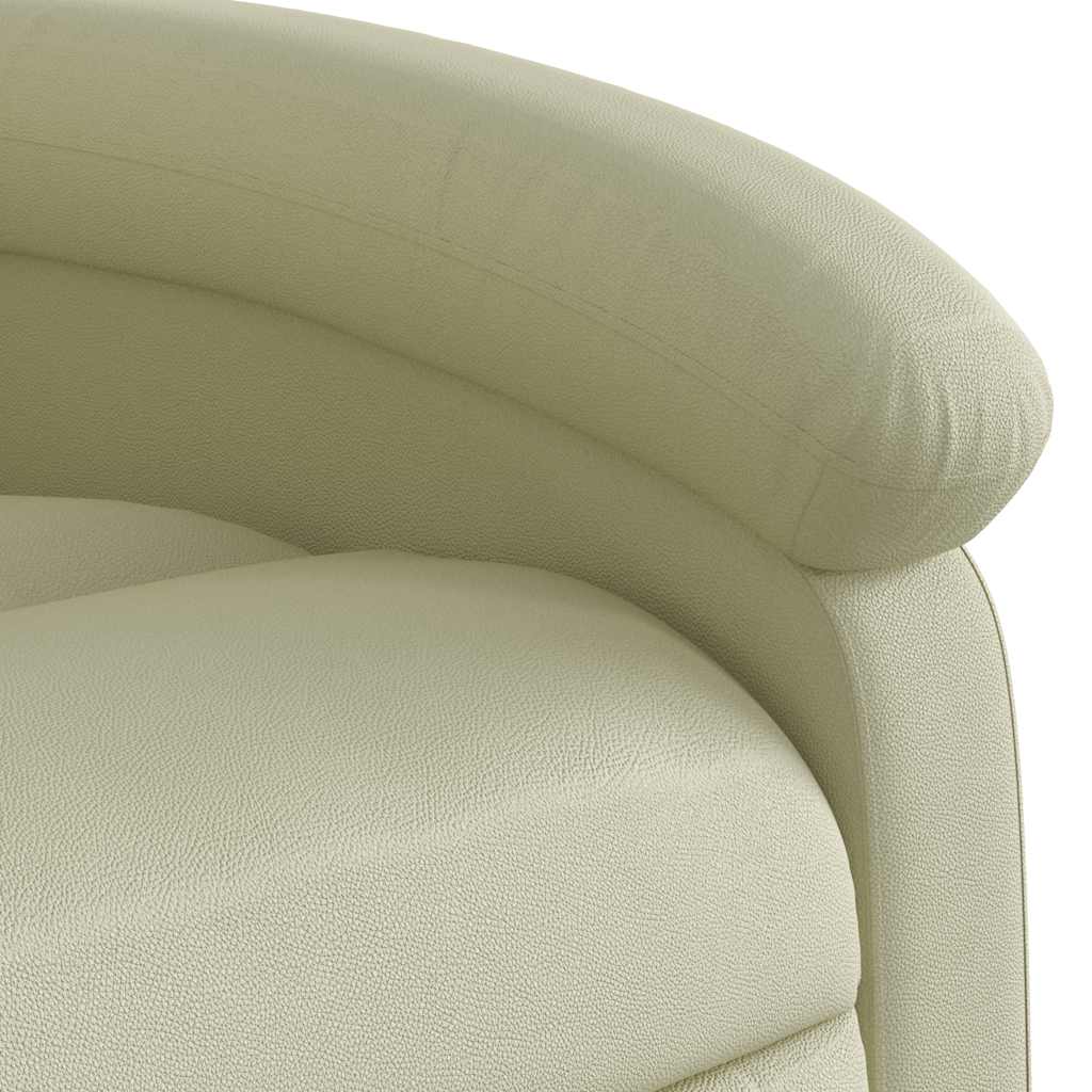 Fauteuil inclinable crème cuir véritable - XIOS