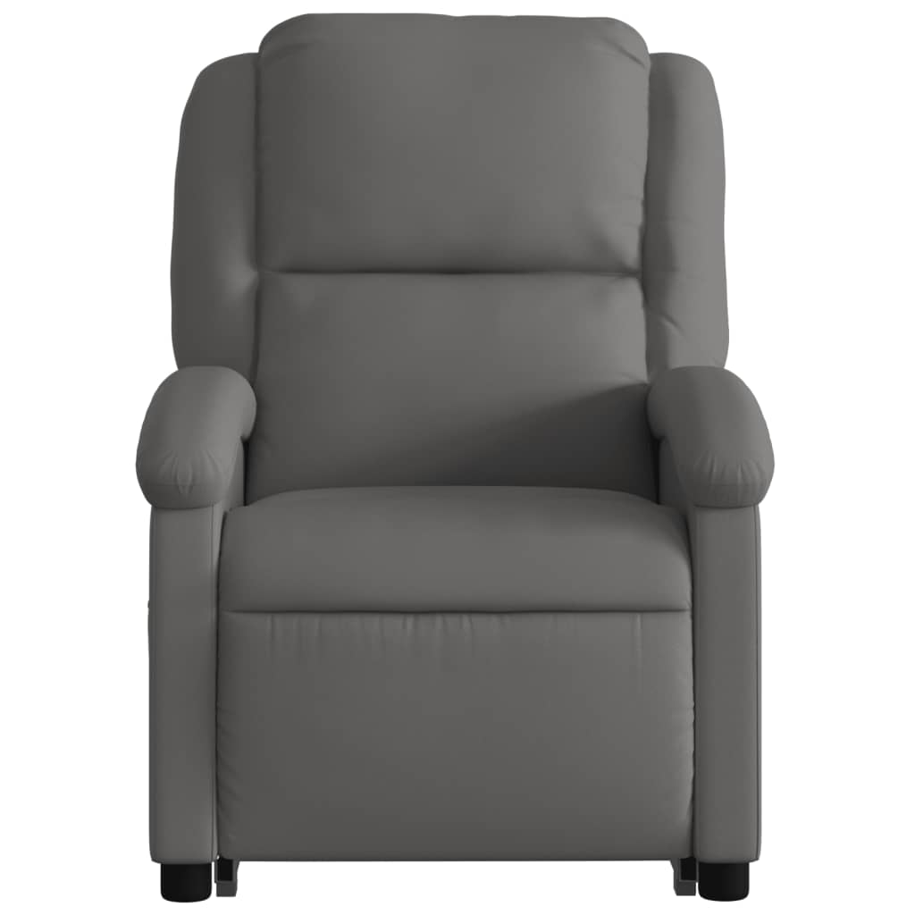 Fauteuil inclinable gris cuir véritable - XIOS