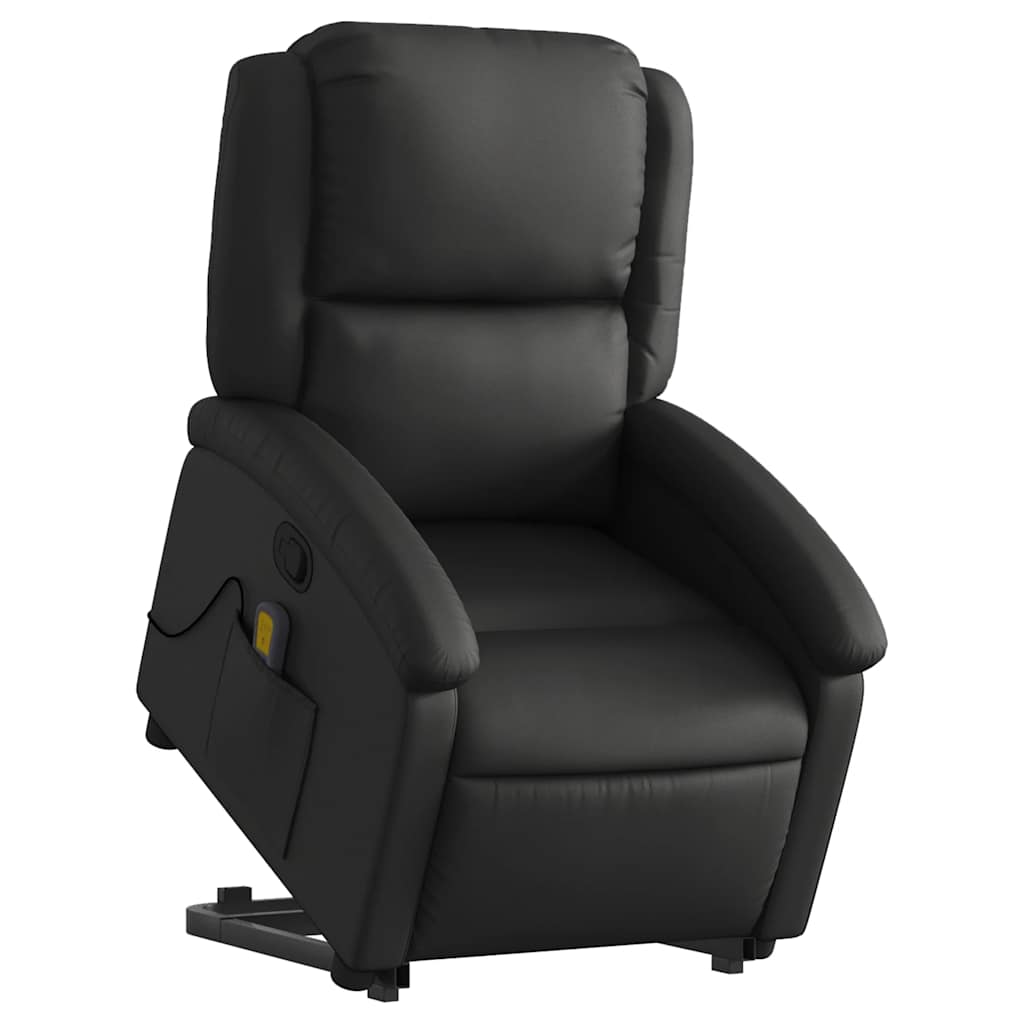 Fauteuil inclinable de massage noir cuir véritable - XIOS