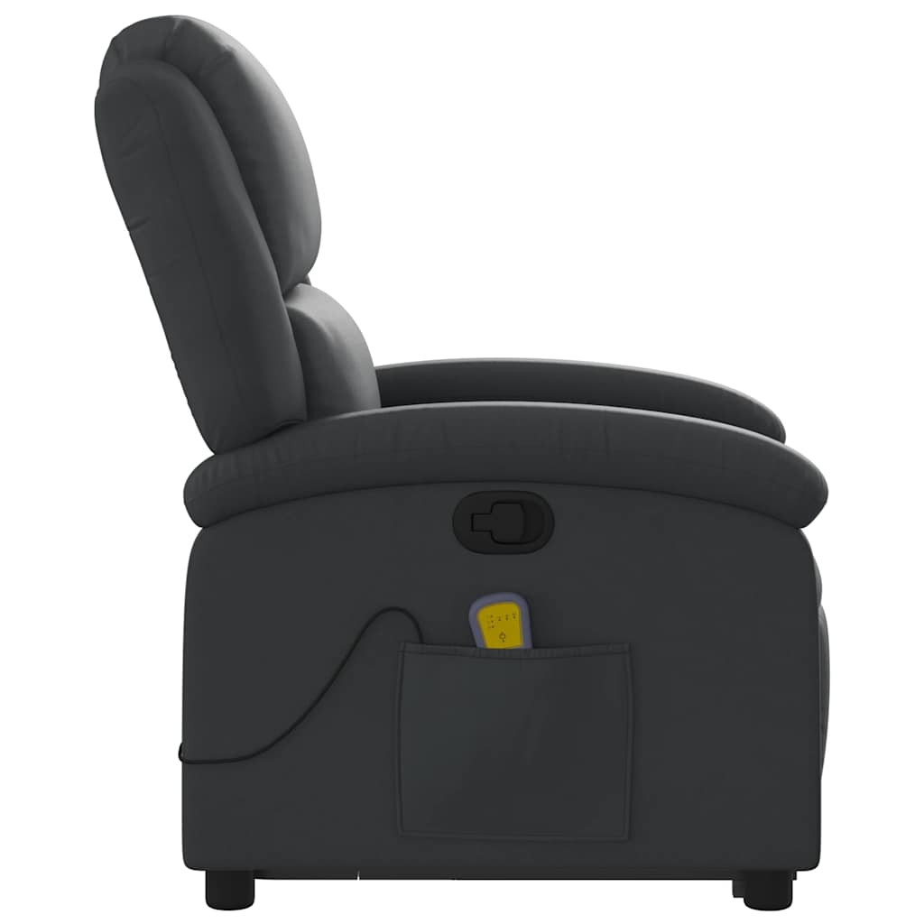 Fauteuil inclinable de massage noir cuir véritable - XIOS