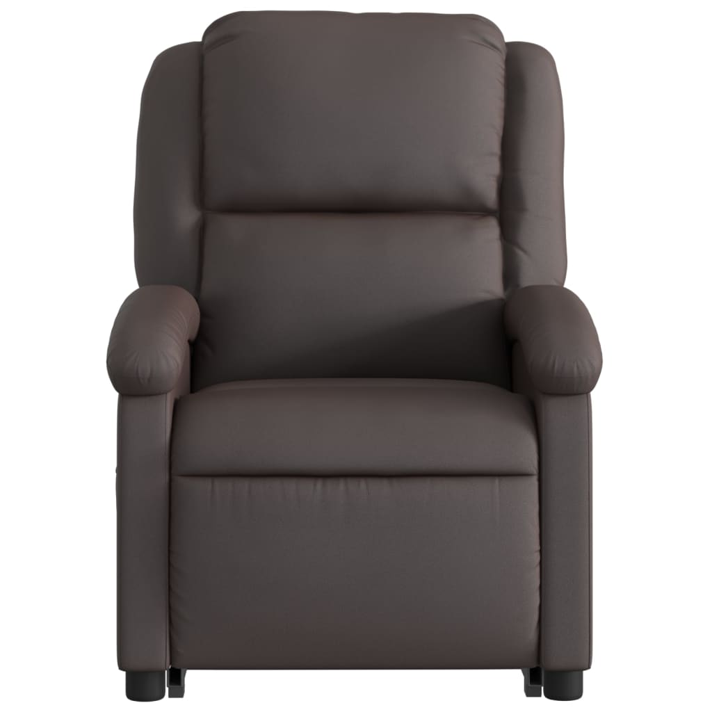 Fauteuil inclinable de massage marron foncé cuir véritable - XIOS