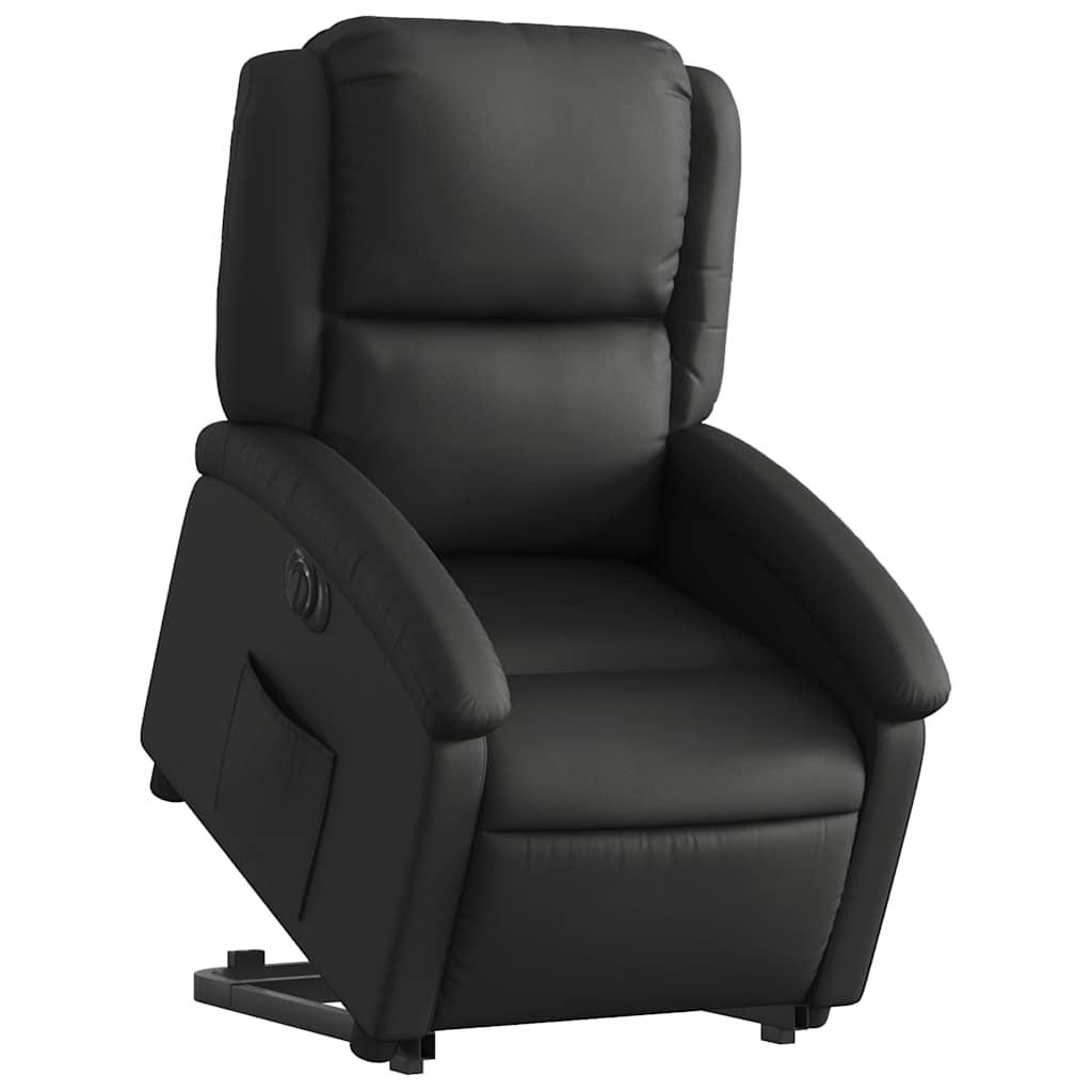 Fauteuil inclinable électrique noir cuir véritable - XIOS