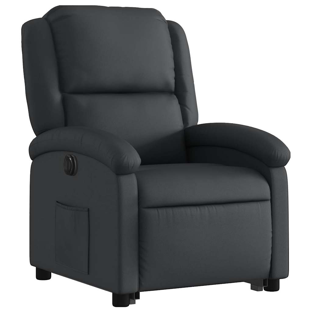 Fauteuil inclinable électrique noir cuir véritable - XIOS