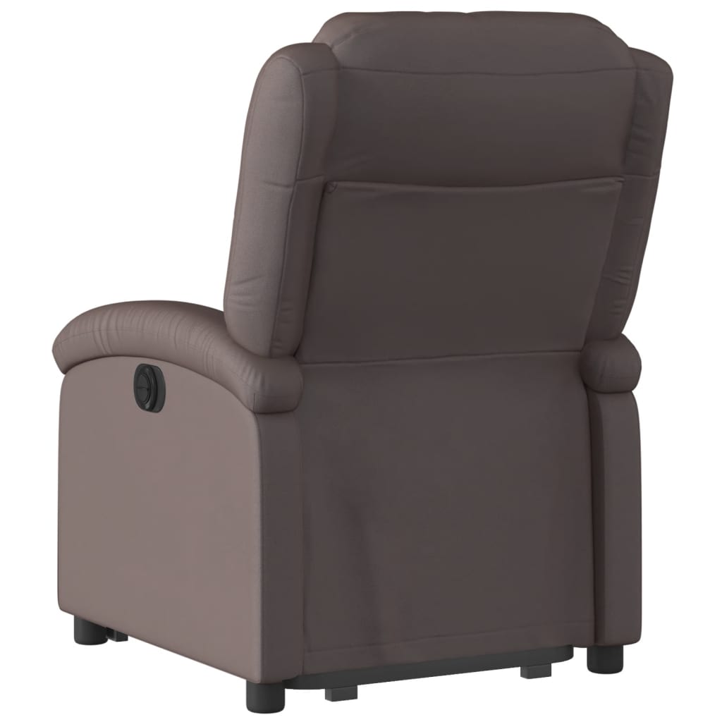 Fauteuil inclinable électrique marron foncé cuir véritable - XIOS