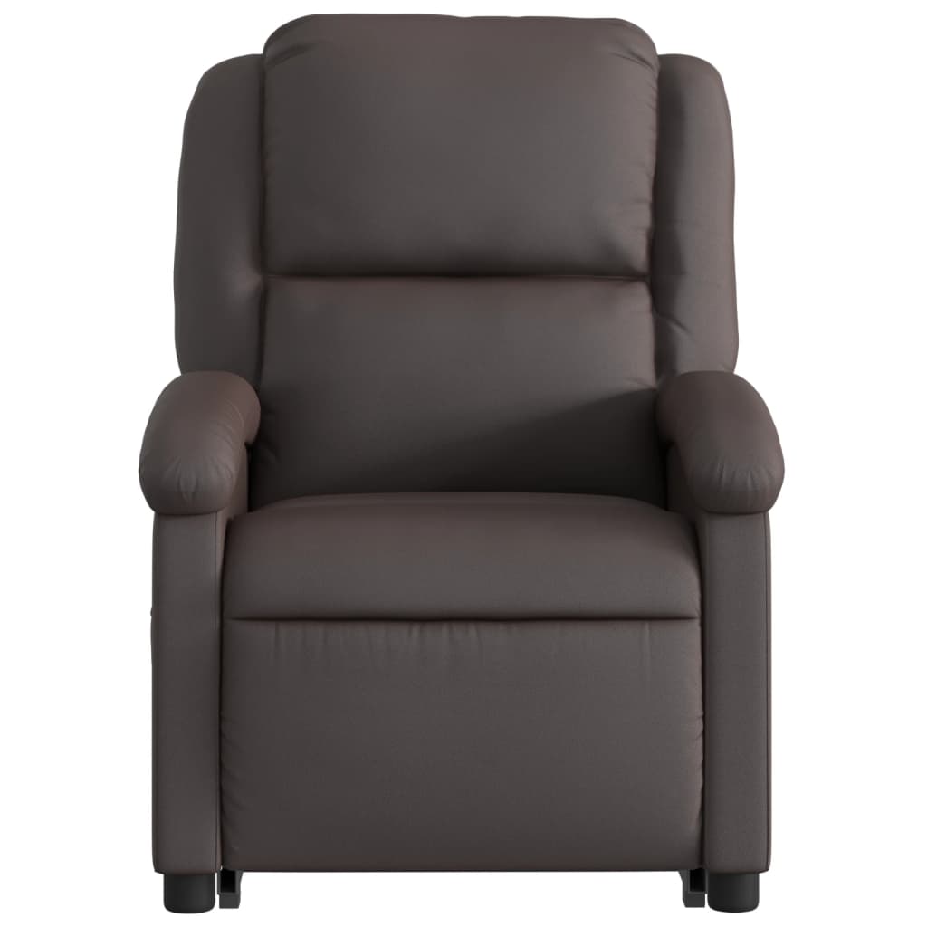 Fauteuil inclinable électrique marron foncé cuir véritable - XIOS