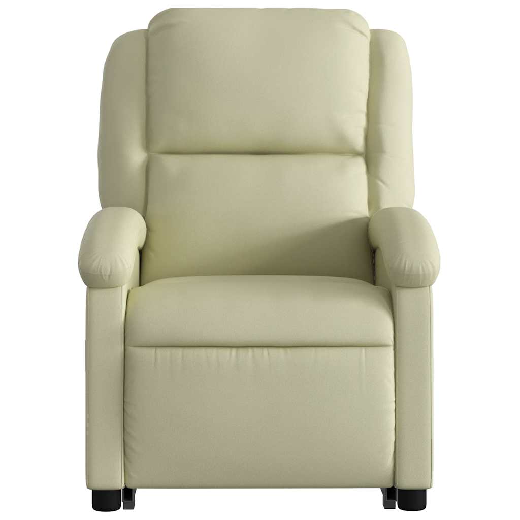 Fauteuil inclinable électrique crème cuir véritable - XIOS