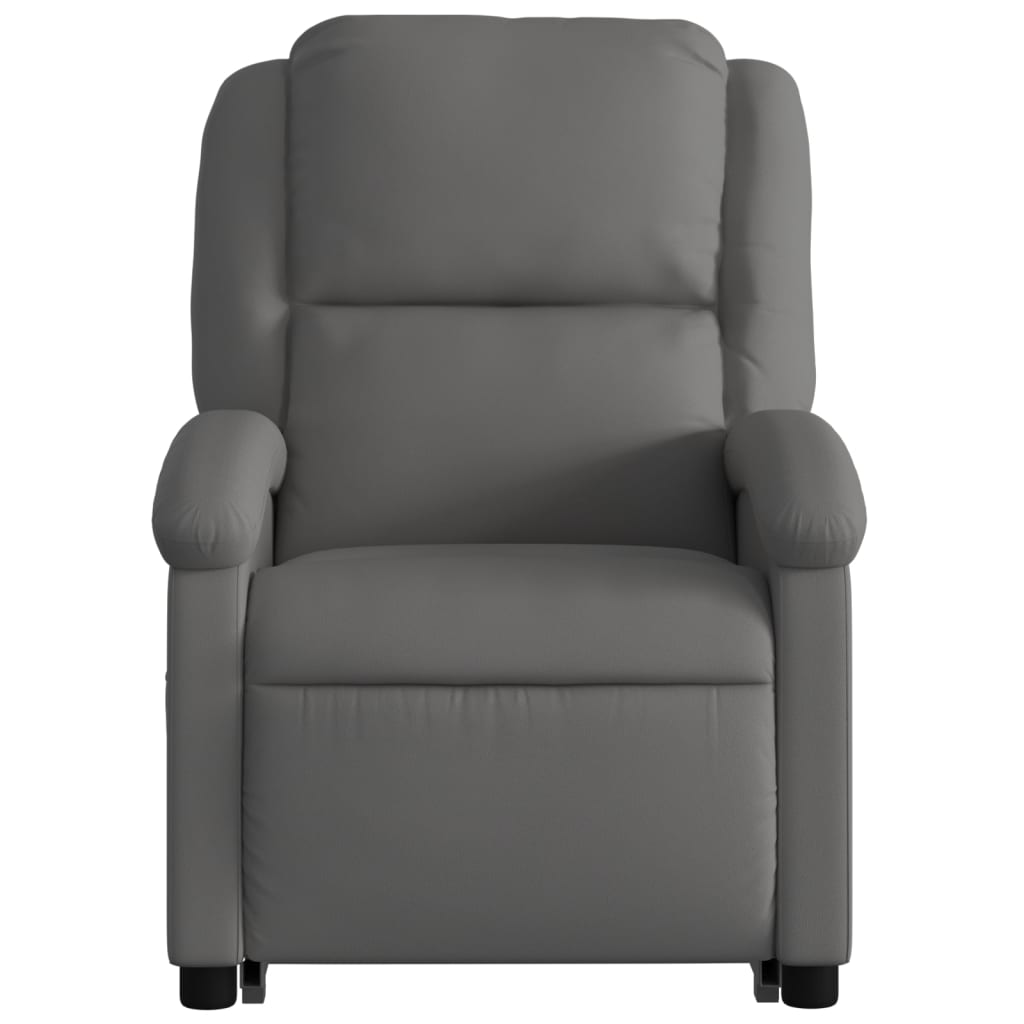 Fauteuil inclinable électrique gris cuir véritable - XIOS