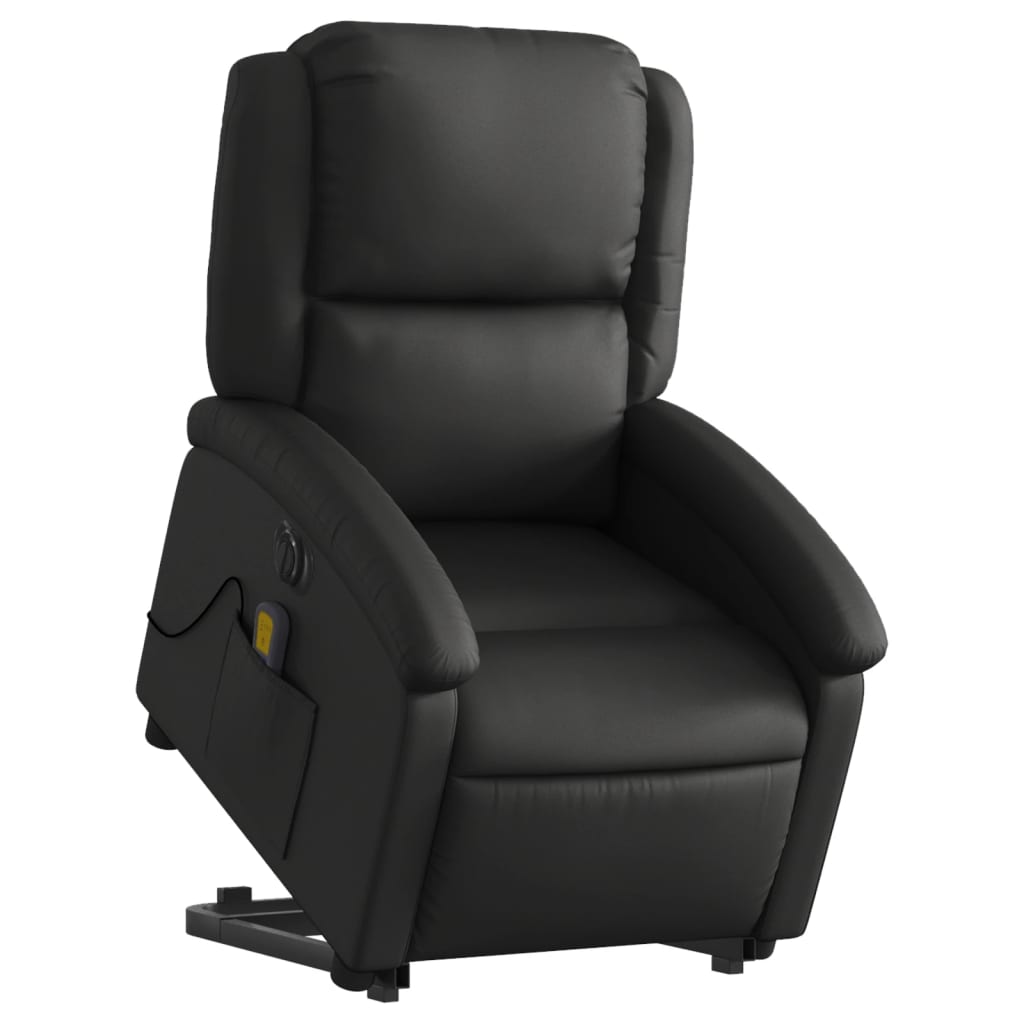 Fauteuil inclinable de massage électrique noir cuir véritable - XIOS