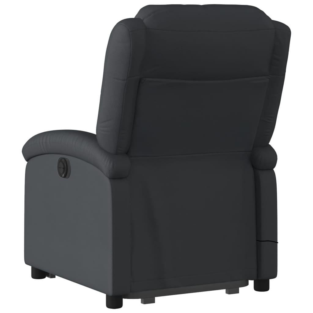 Fauteuil inclinable de massage électrique noir cuir véritable - XIOS