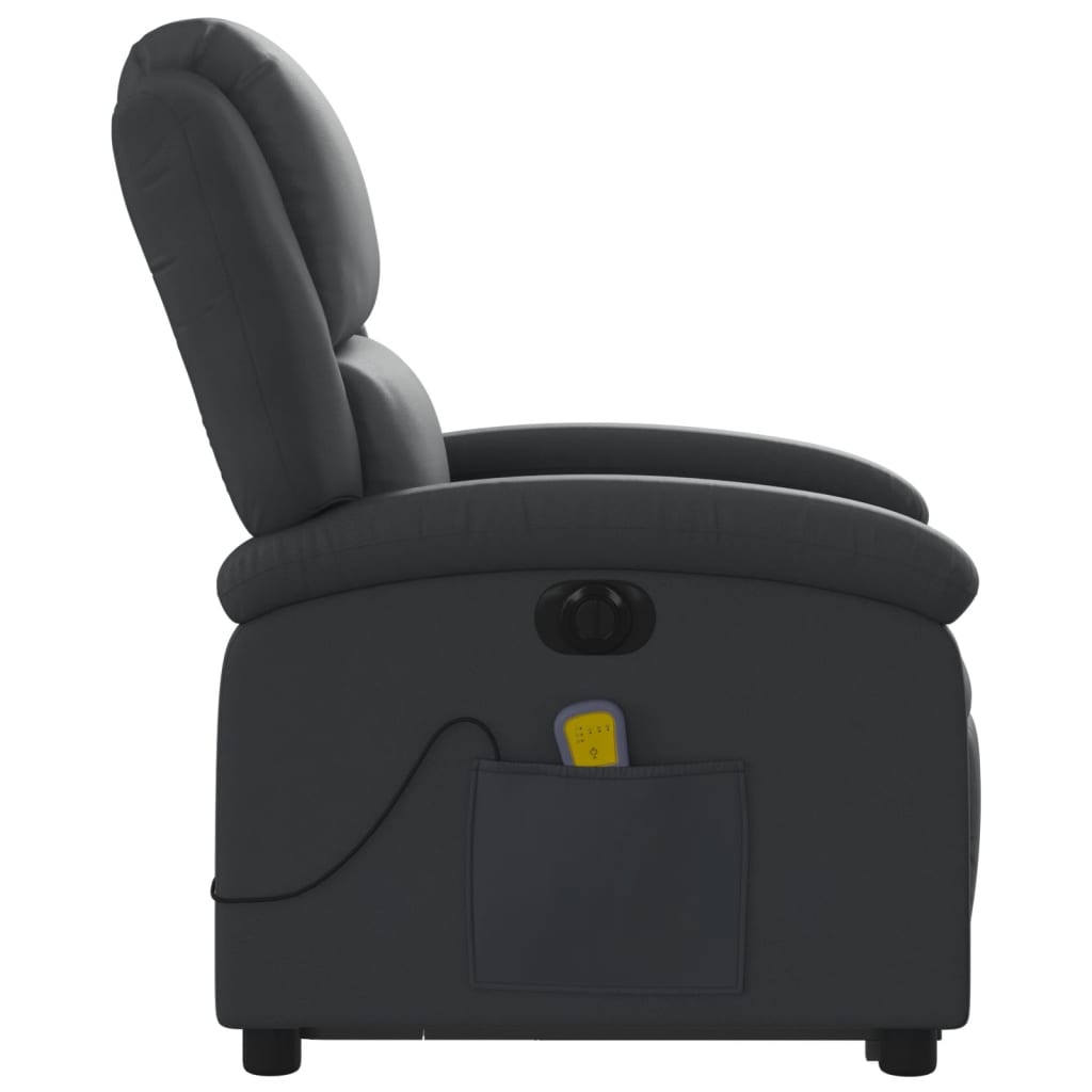 Fauteuil inclinable de massage électrique noir cuir véritable - XIOS