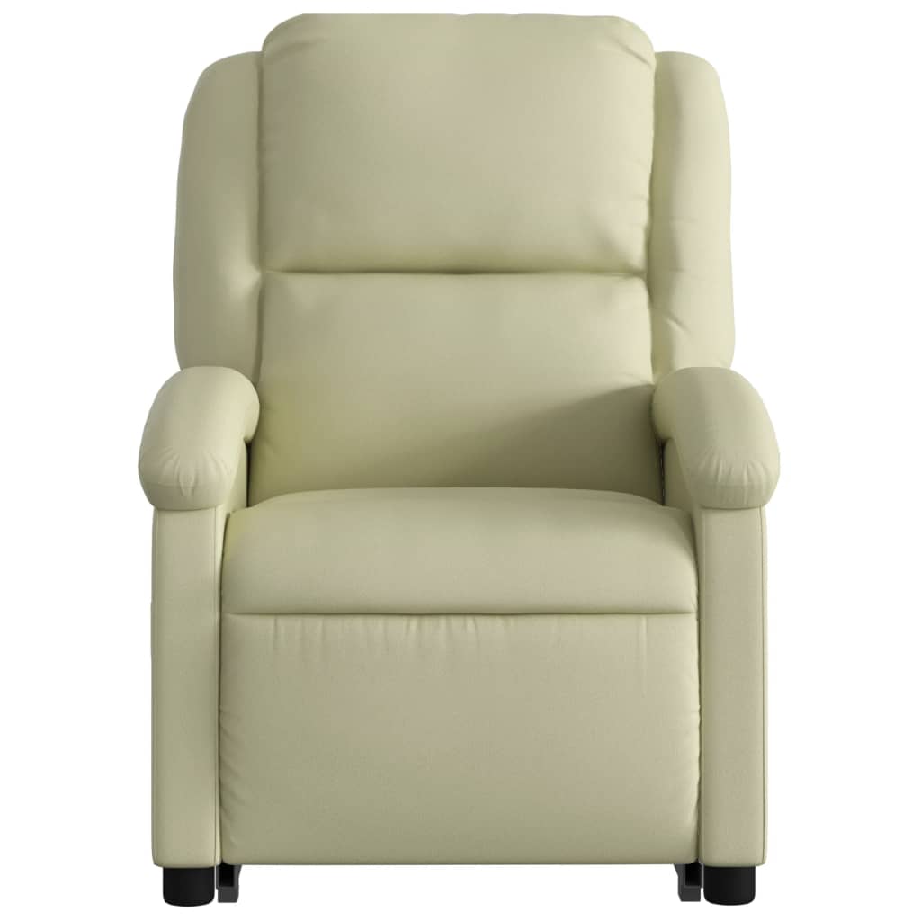 Fauteuil inclinable de massage électrique crème cuir véritable - XIOS