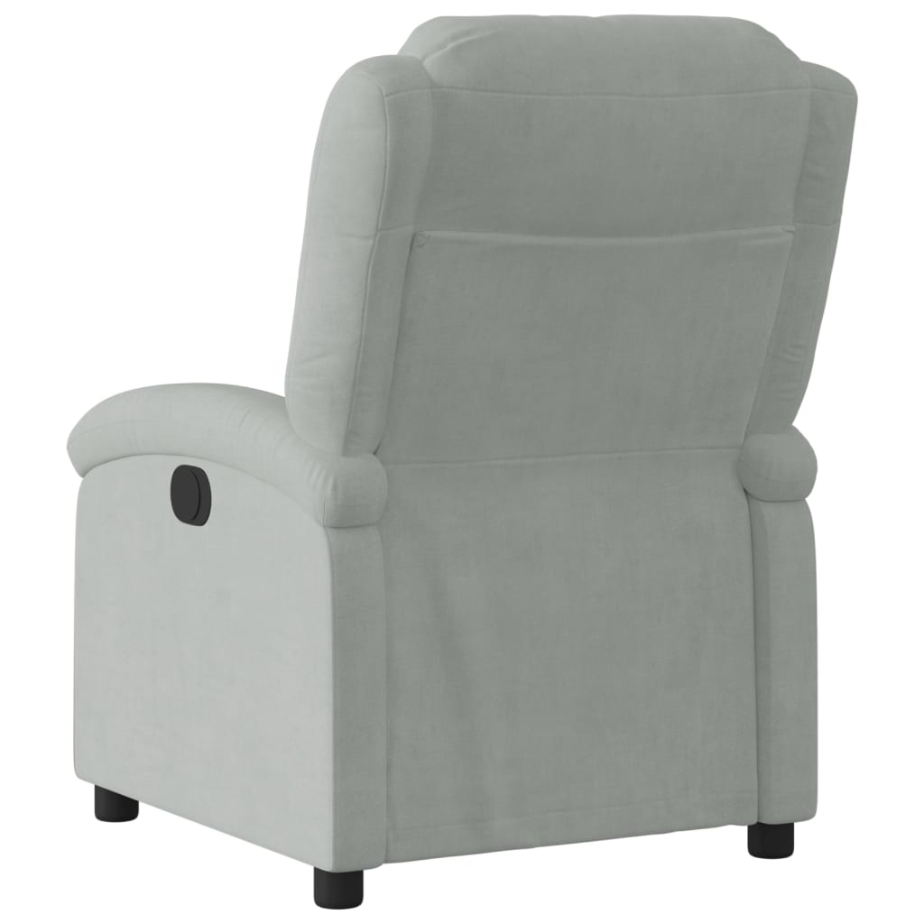 Fauteuil inclinable électrique gris clair velours - XIOS