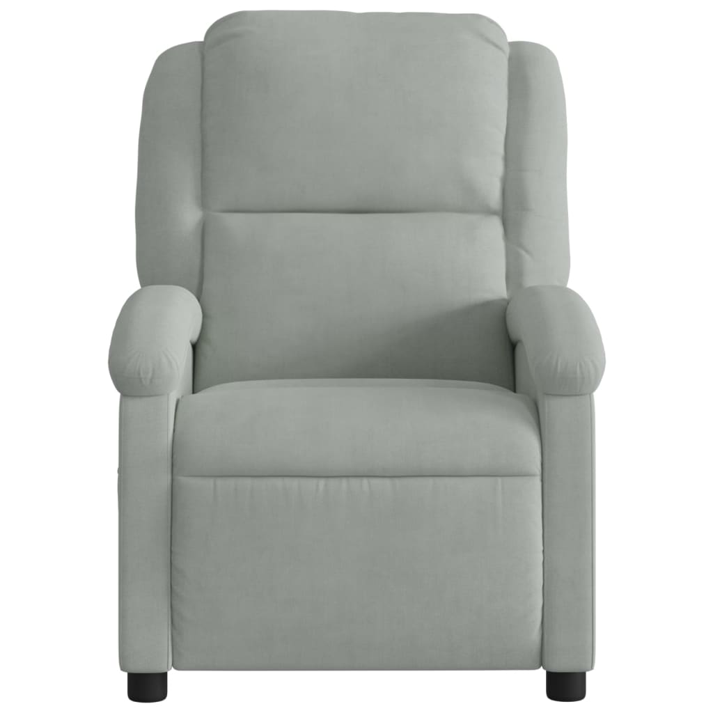 Fauteuil inclinable électrique gris clair velours - XIOS