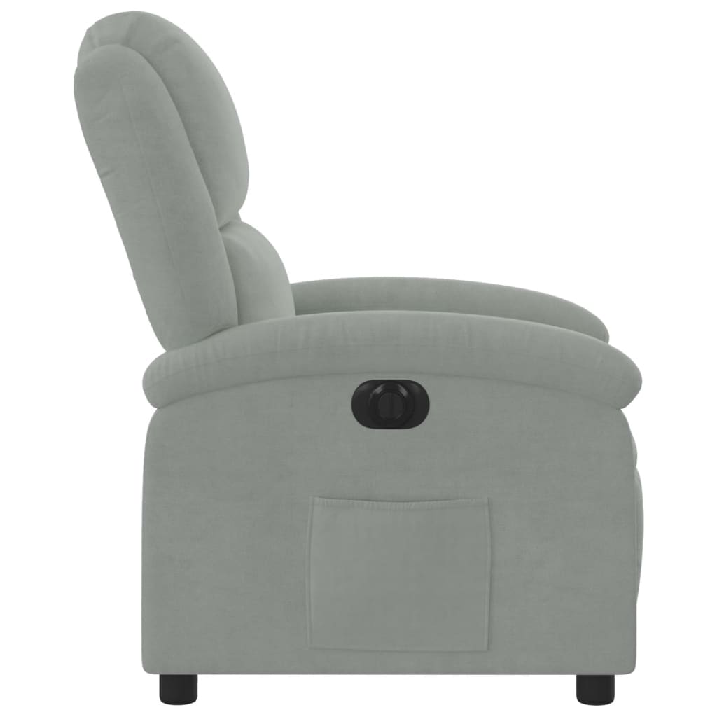 Fauteuil inclinable électrique gris clair velours - XIOS