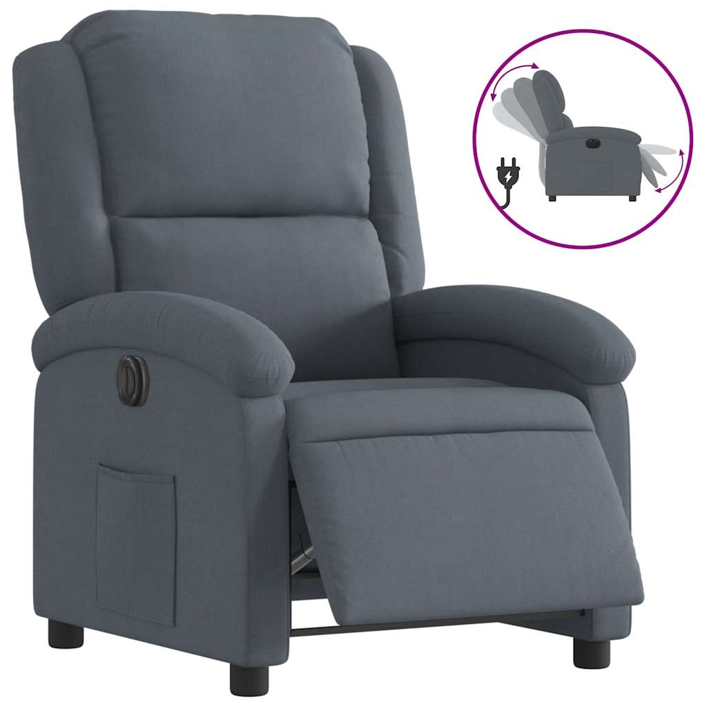 Fauteuil inclinable électrique Gris foncé Velours - XIOS