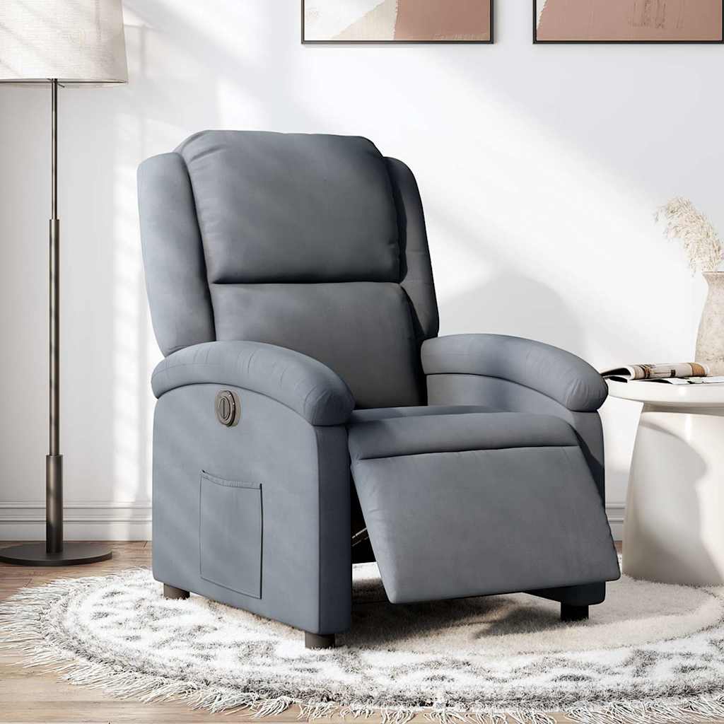 Fauteuil inclinable électrique Gris foncé Velours - XIOS