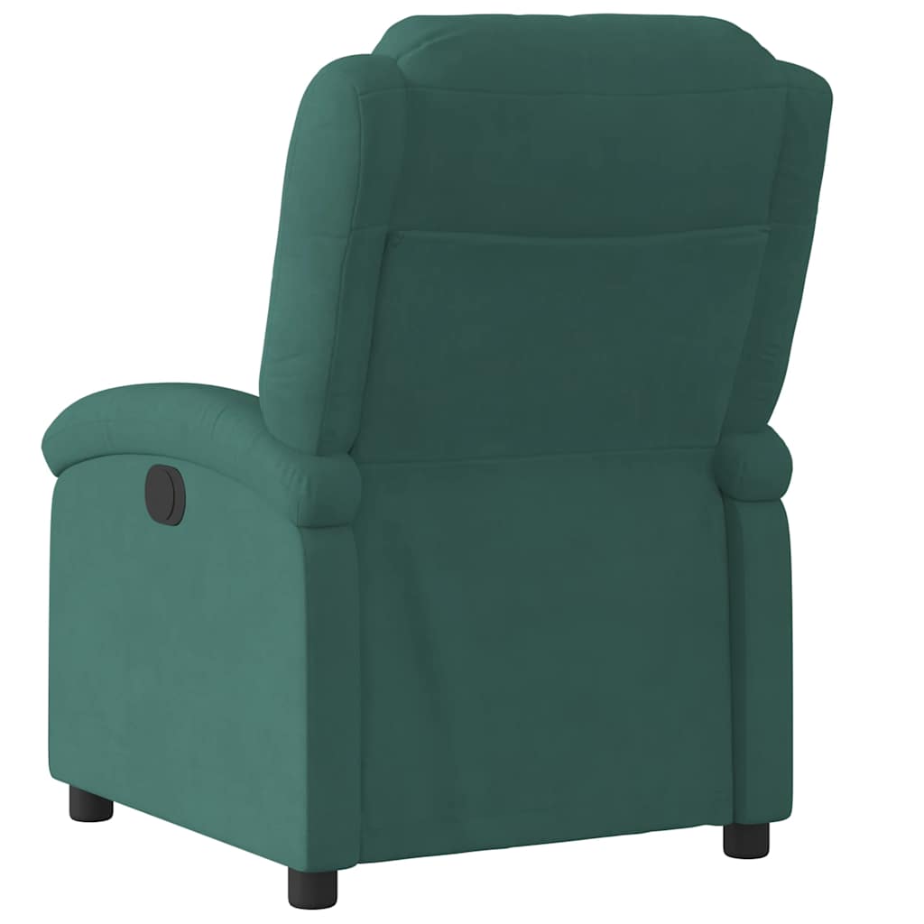 Fauteuil inclinable électrique vert foncé velours - XIOS