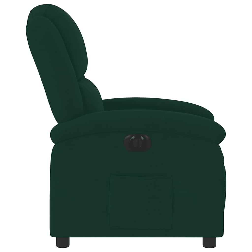 Fauteuil inclinable électrique vert foncé velours - XIOS