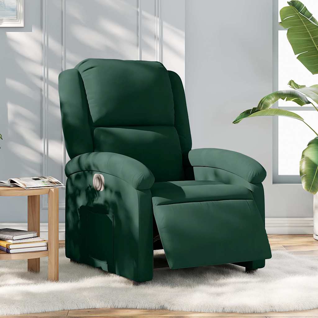 Fauteuil inclinable électrique vert foncé velours - XIOS