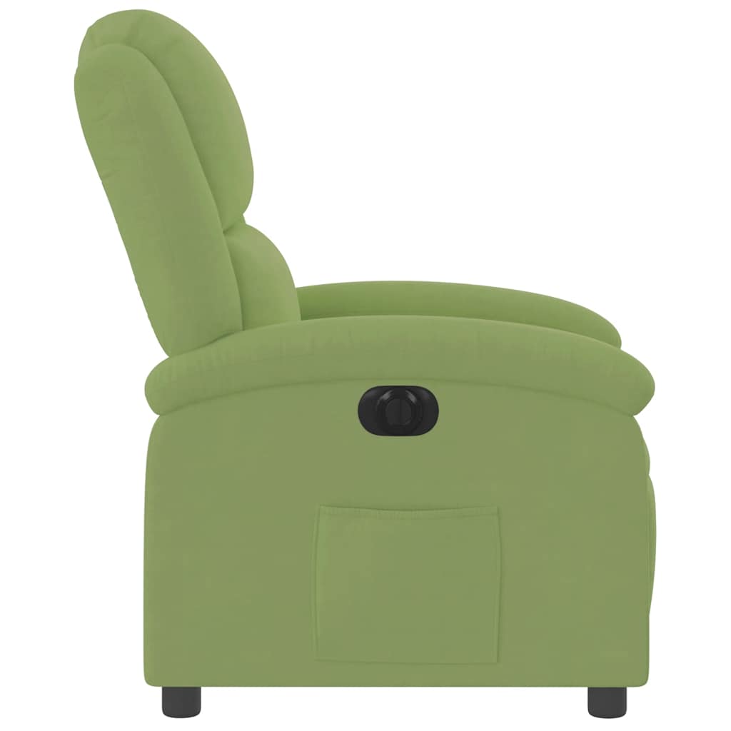 Fauteuil inclinable électrique vert clair velours - XIOS