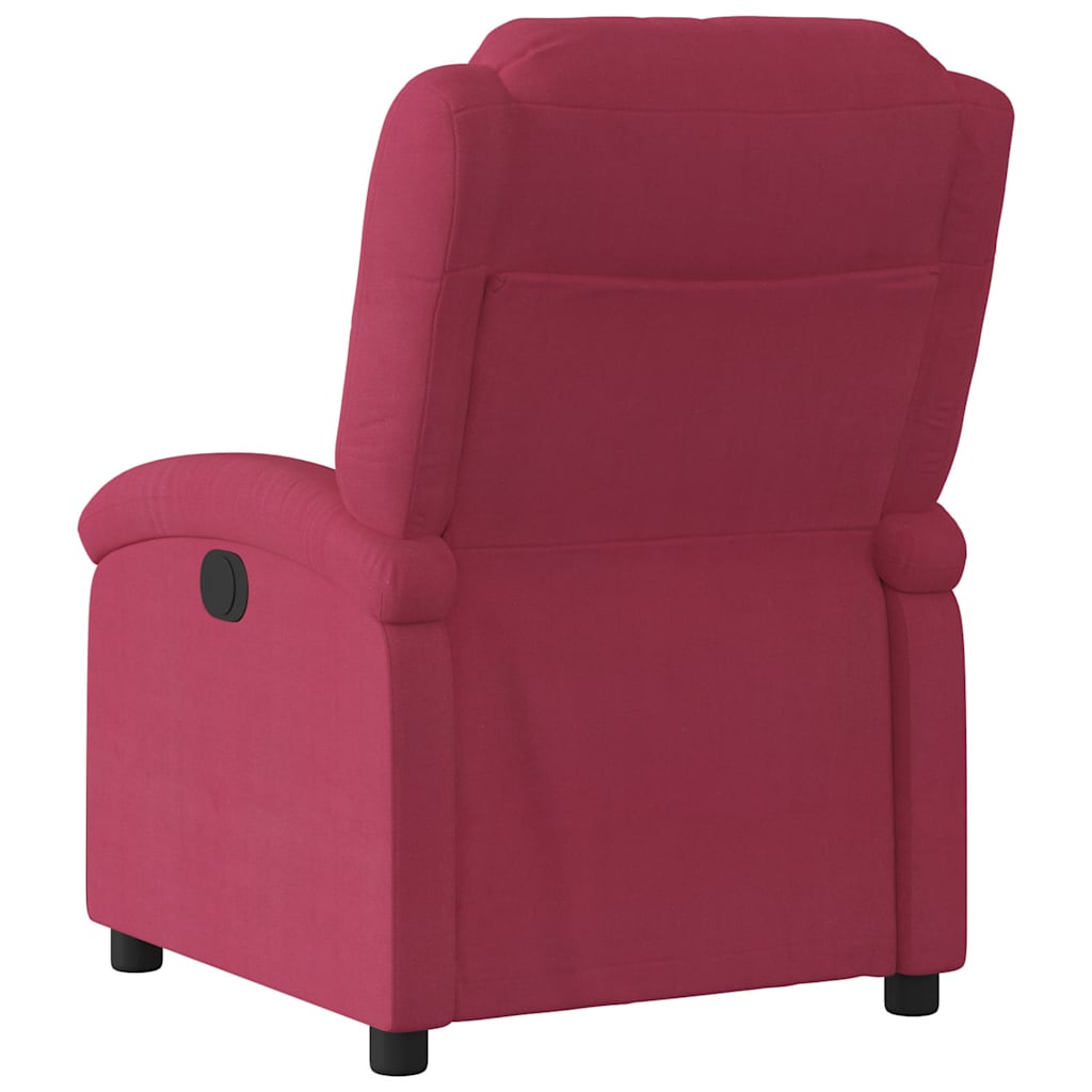 Fauteuil inclinable électrique rouge bordeaux velours - XIOS