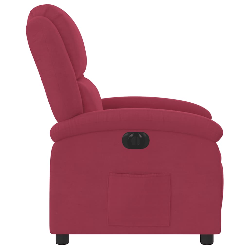 Fauteuil inclinable électrique rouge bordeaux velours - XIOS