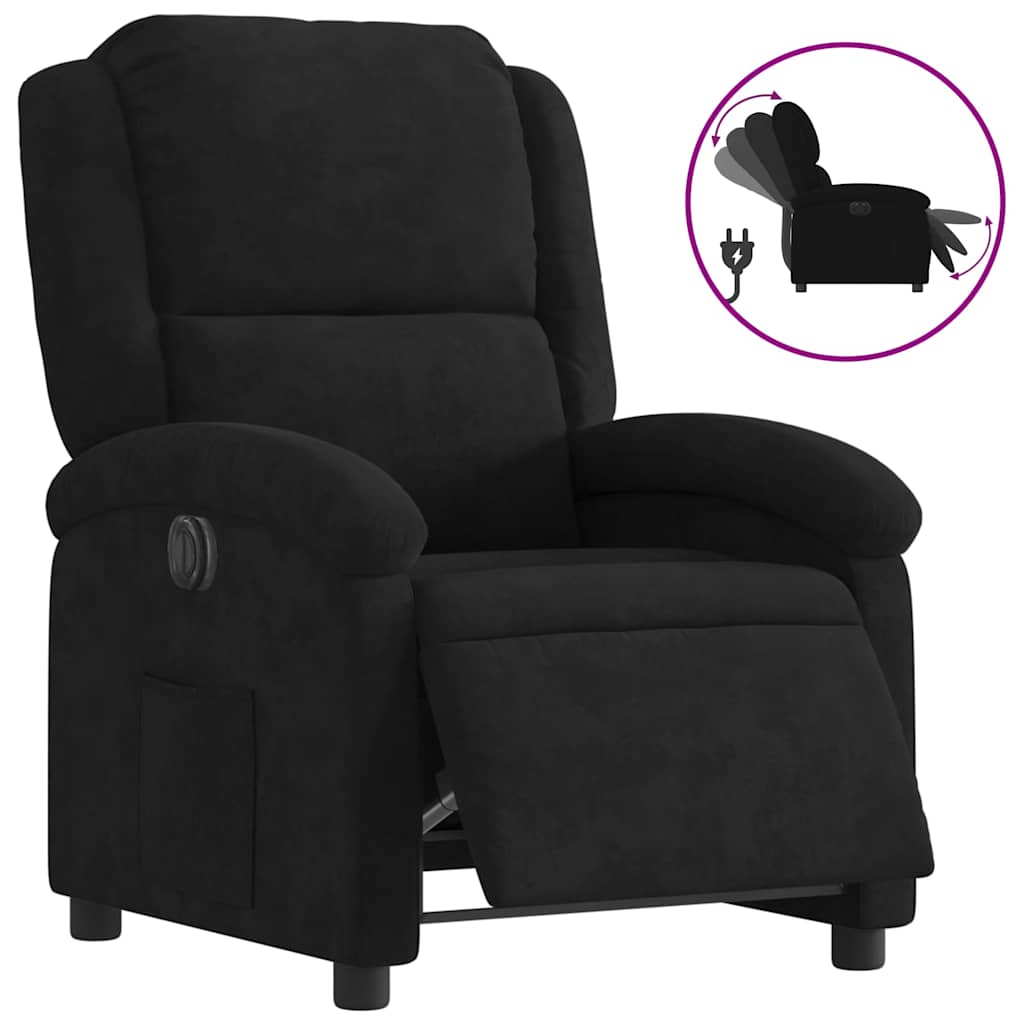 Fauteuil inclinable électrique noir velours - XIOS