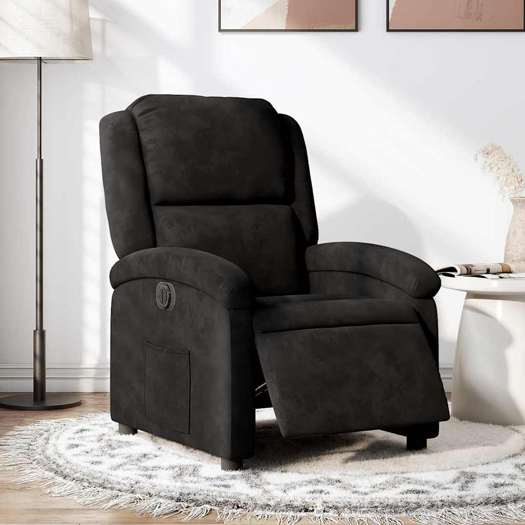 Fauteuil inclinable électrique noir velours - XIOS