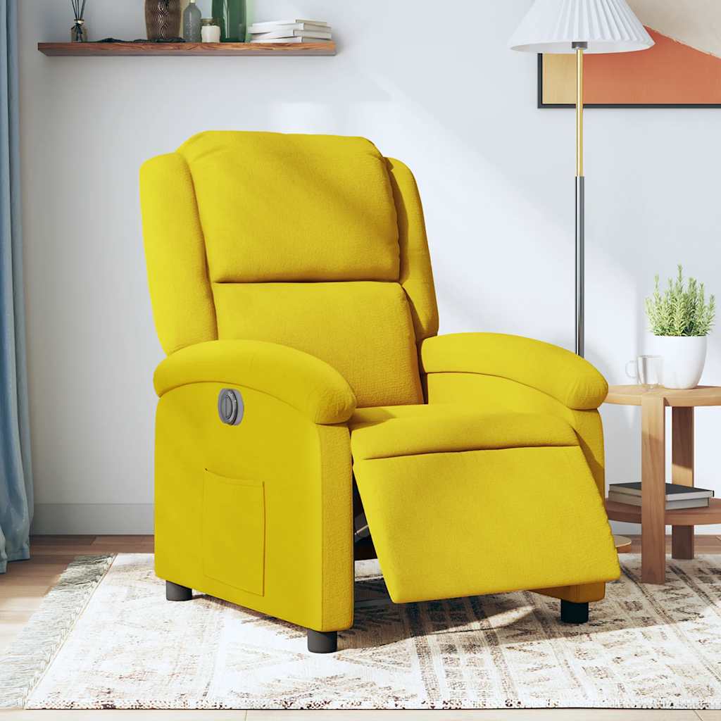 Fauteuil inclinable électrique jaune velours - XIOS