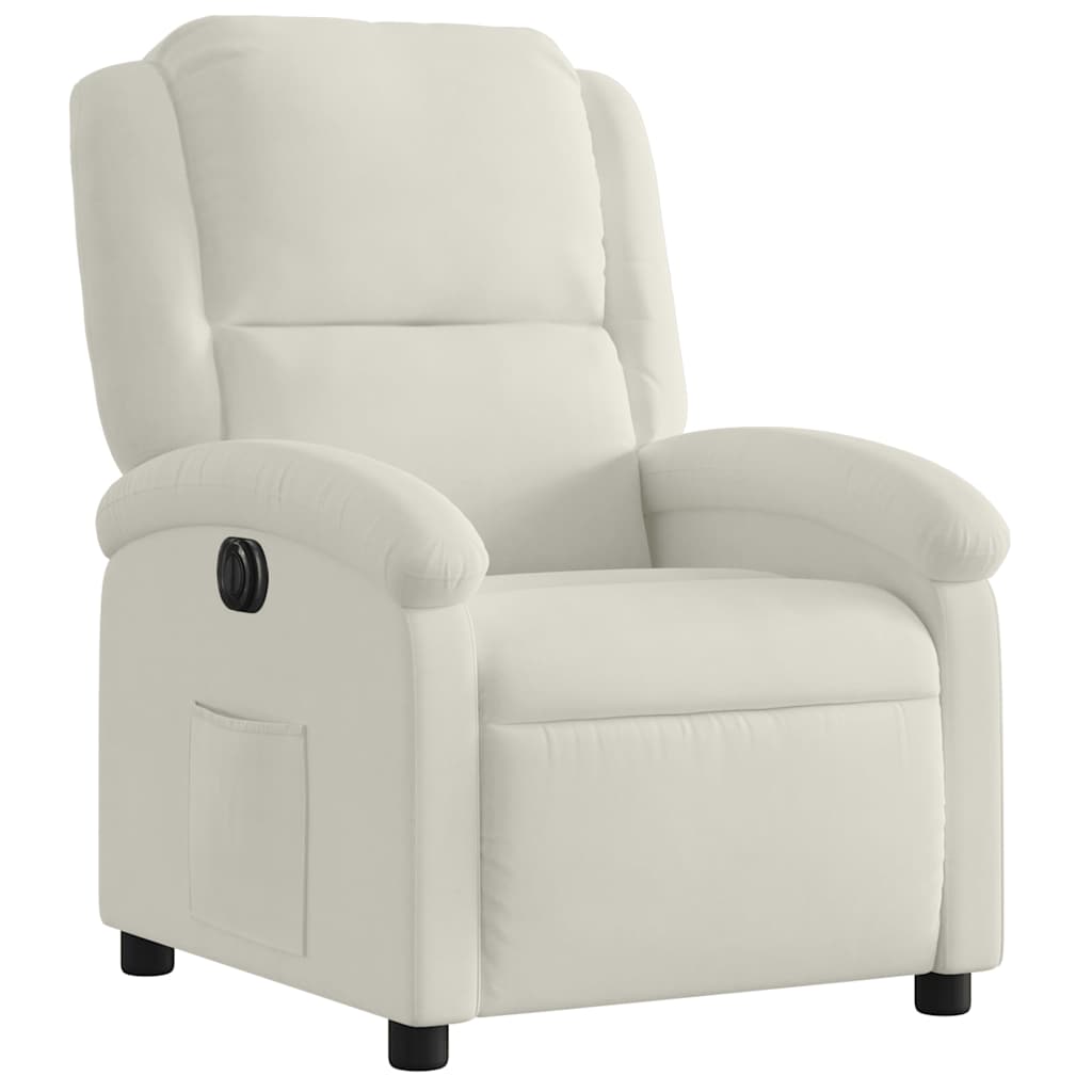 Fauteuil inclinable électrique Crème Velours - XIOS