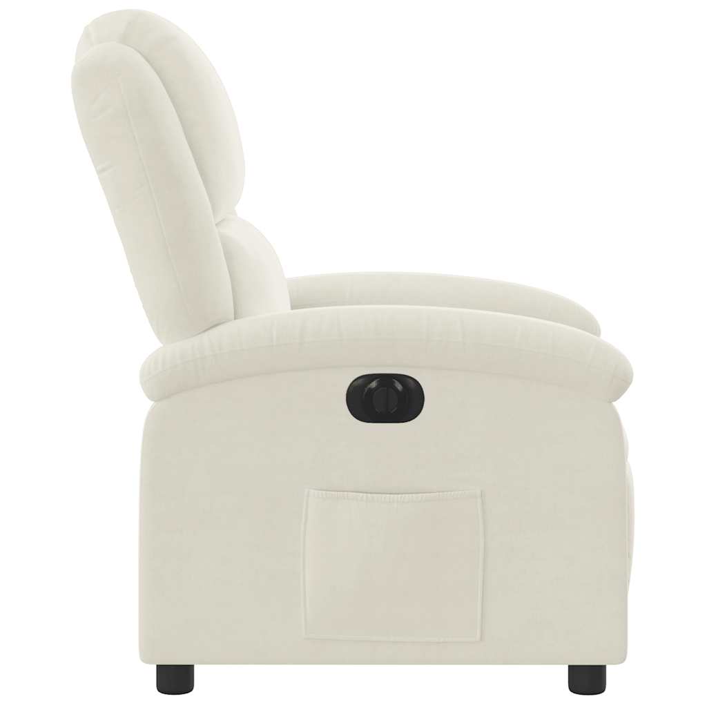Fauteuil inclinable électrique Crème Velours - XIOS