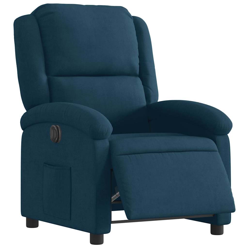 Fauteuil inclinable électrique bleu velours - XIOS