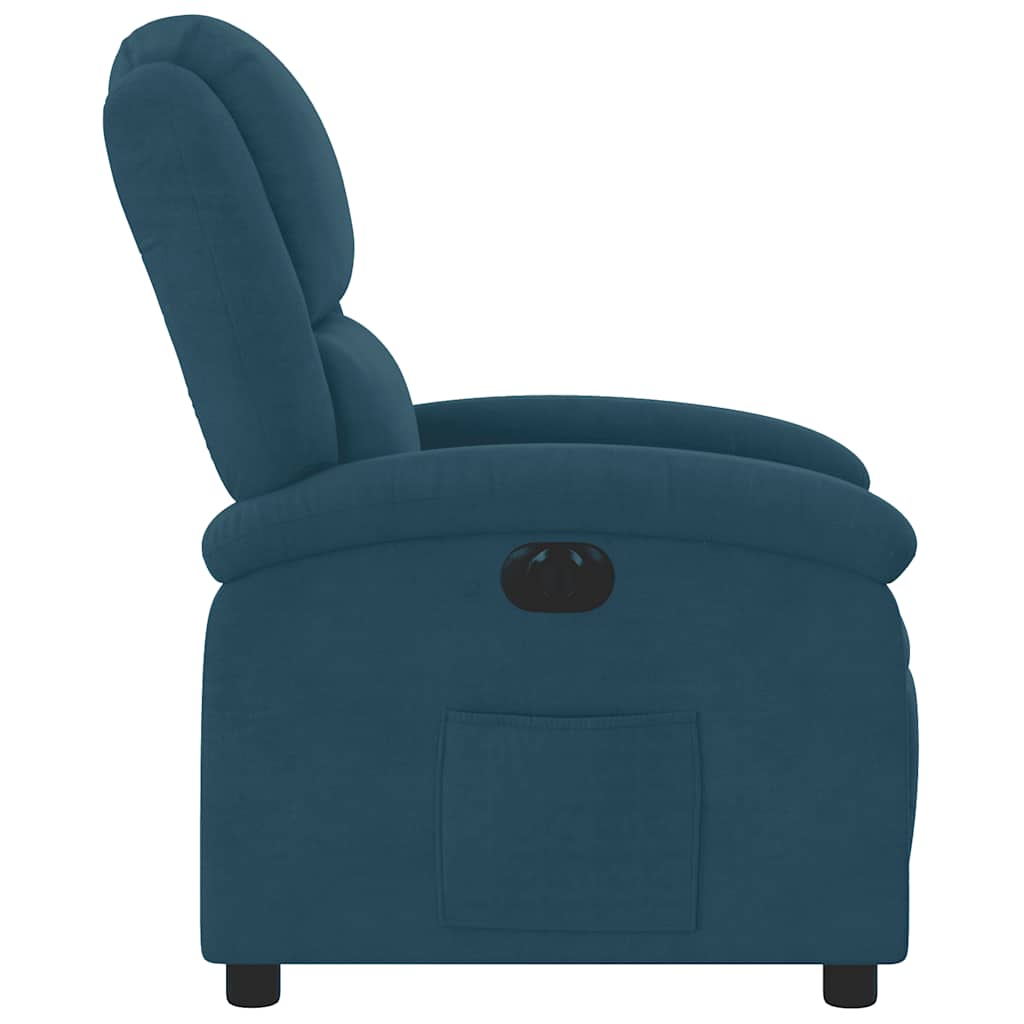 Fauteuil inclinable électrique bleu velours - XIOS