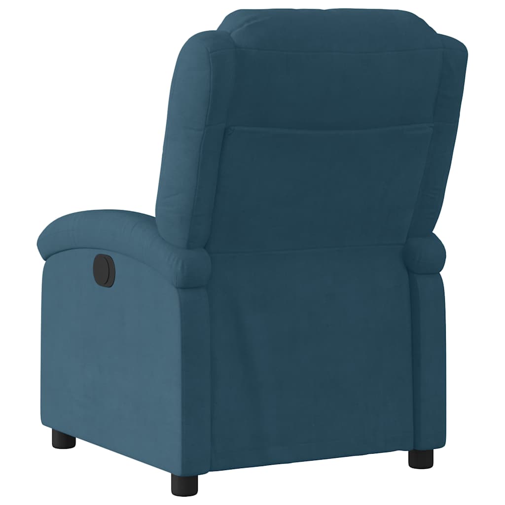 Fauteuil inclinable électrique bleu velours - XIOS