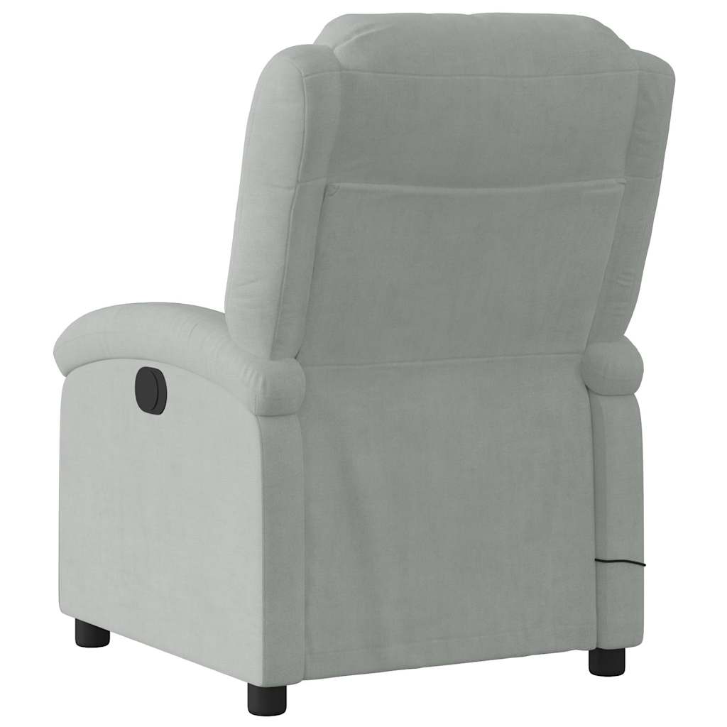 Fauteuil inclinable électrique de massage gris clair velours - XIOS