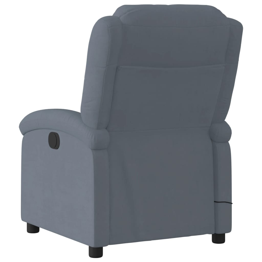 Fauteuil inclinable de massage électrique gris foncé velours - XIOS