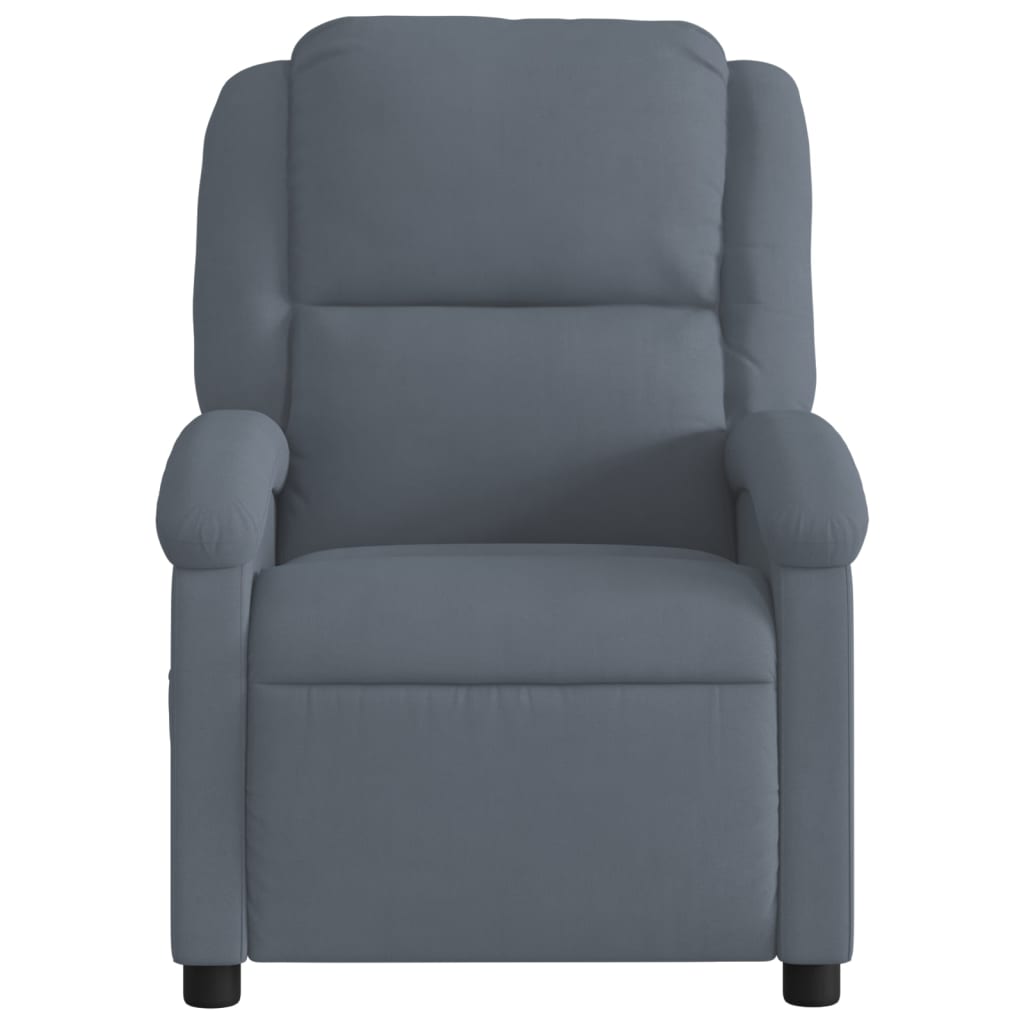 Fauteuil inclinable de massage électrique gris foncé velours - XIOS