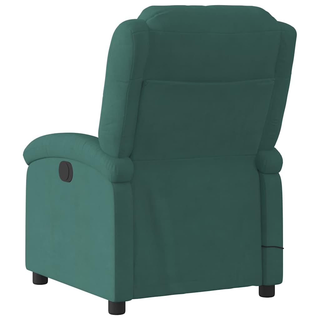 Fauteuil inclinable de massage électrique vert foncé velours - XIOS