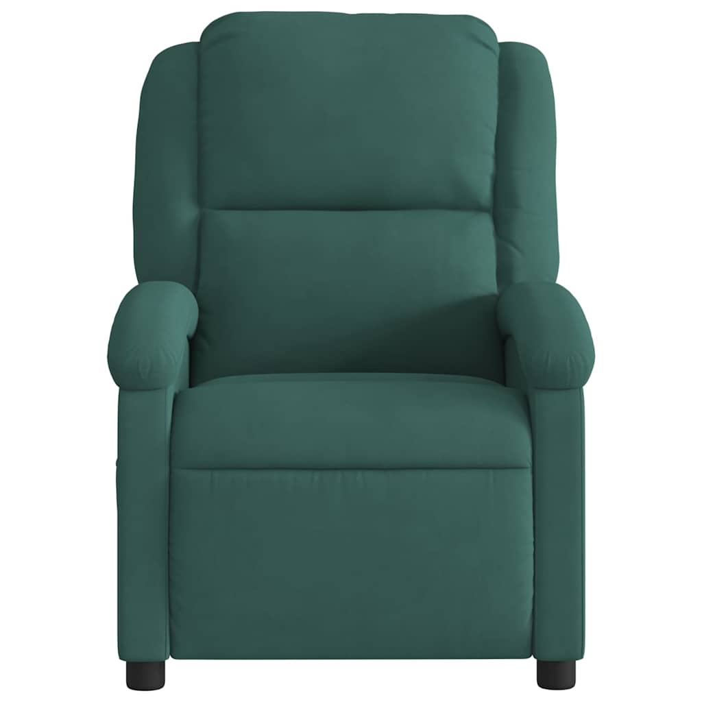 Fauteuil inclinable de massage électrique vert foncé velours - XIOS