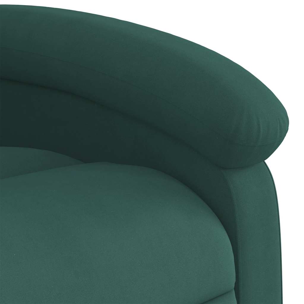 Fauteuil inclinable de massage électrique vert foncé velours - XIOS