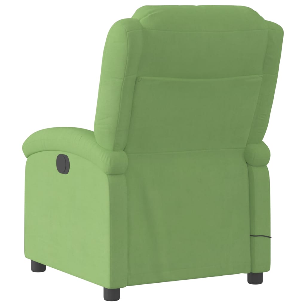 Fauteuil inclinable de massage électrique vert clair velours - XIOS