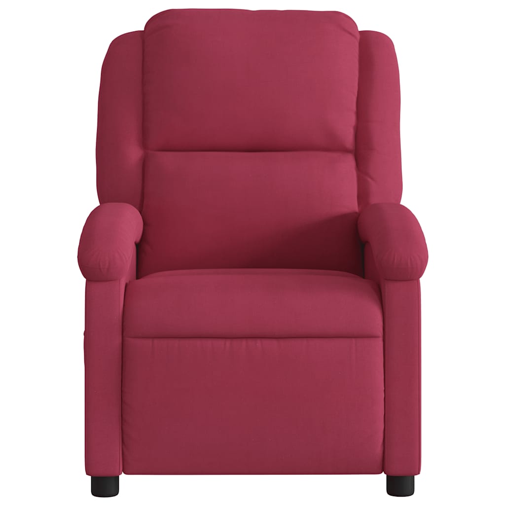 Fauteuil inclinable massage électrique rouge bordeaux velours - XIOS