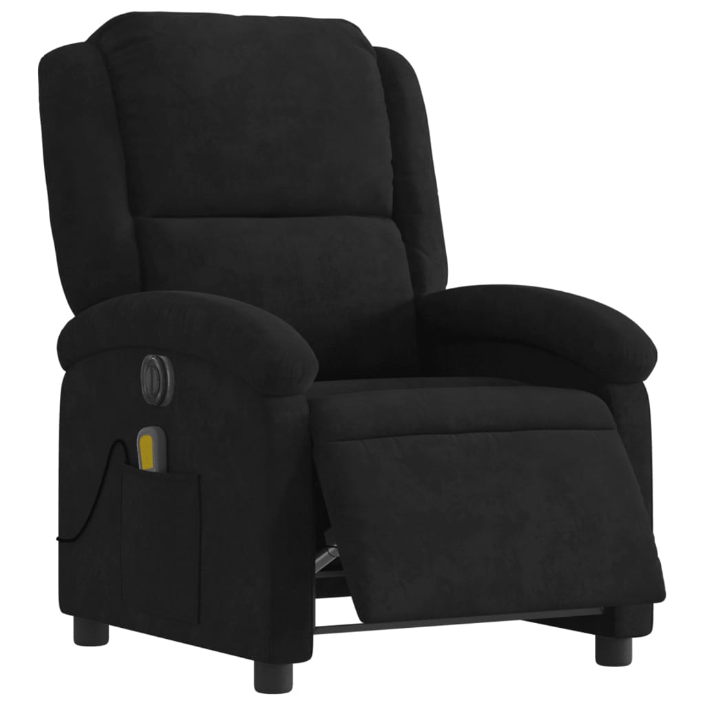 Fauteuil inclinable de massage électrique noir velours - XIOS