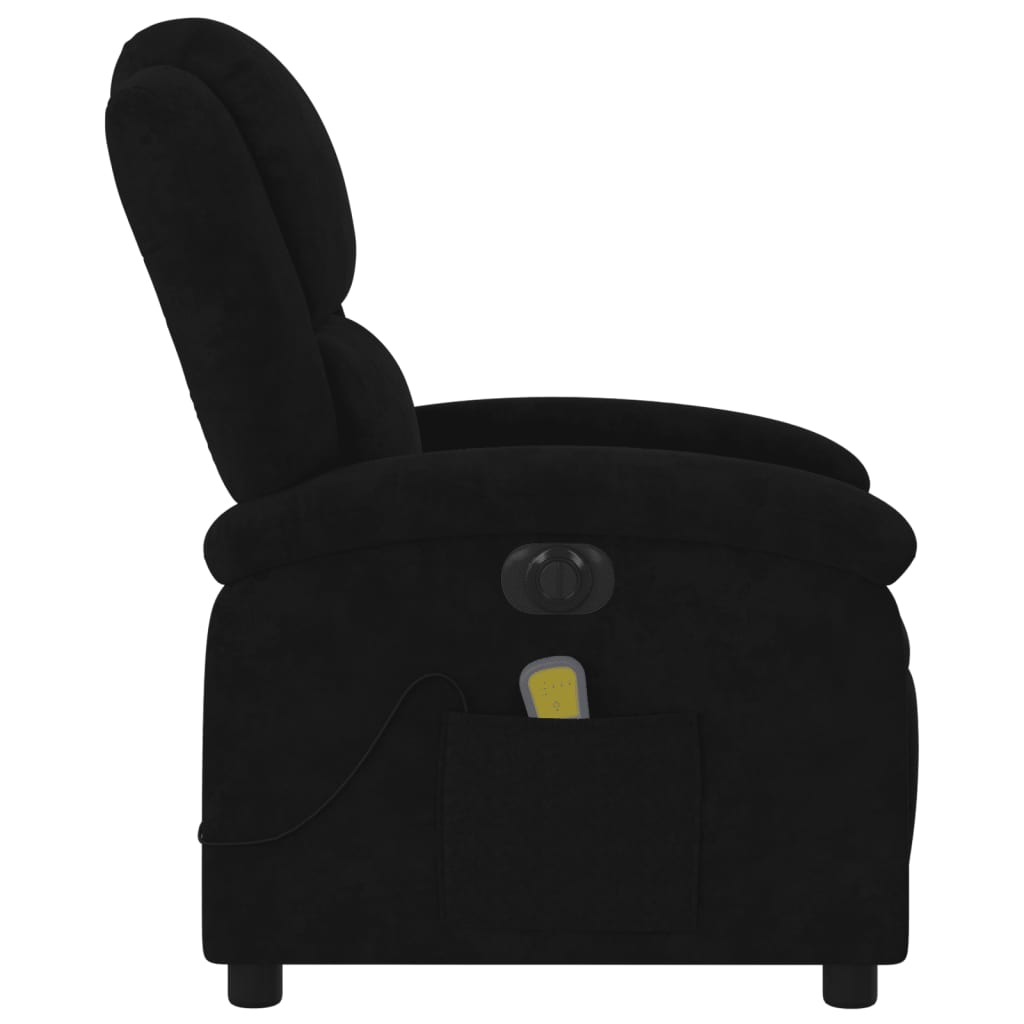 Fauteuil inclinable de massage électrique noir velours - XIOS