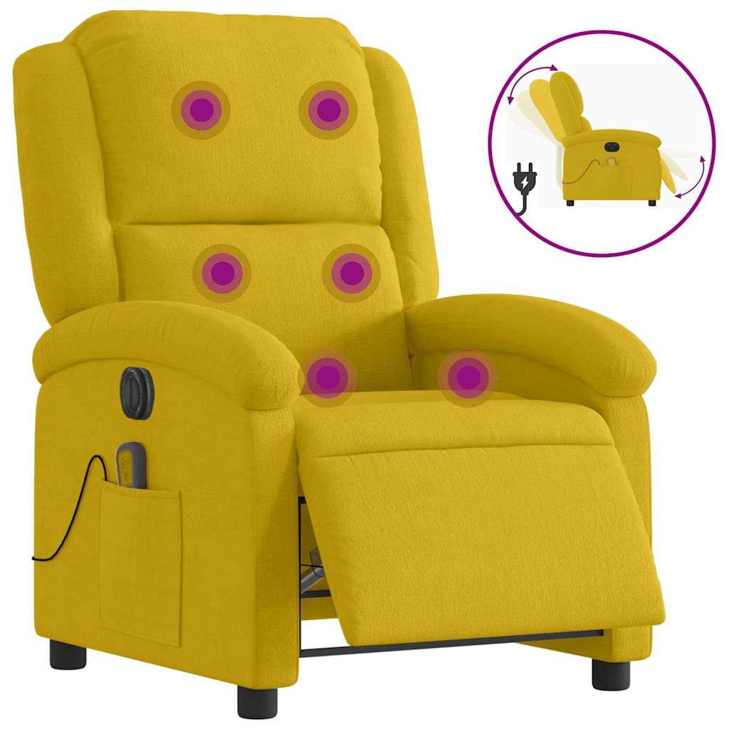 Fauteuil inclinable de massage électrique jaune velours - XIOS