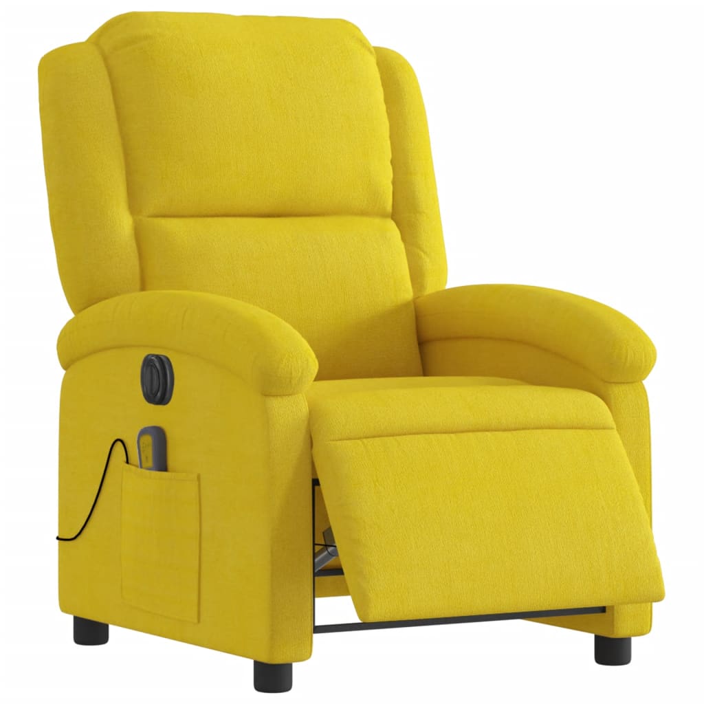 Fauteuil inclinable de massage électrique jaune velours - XIOS