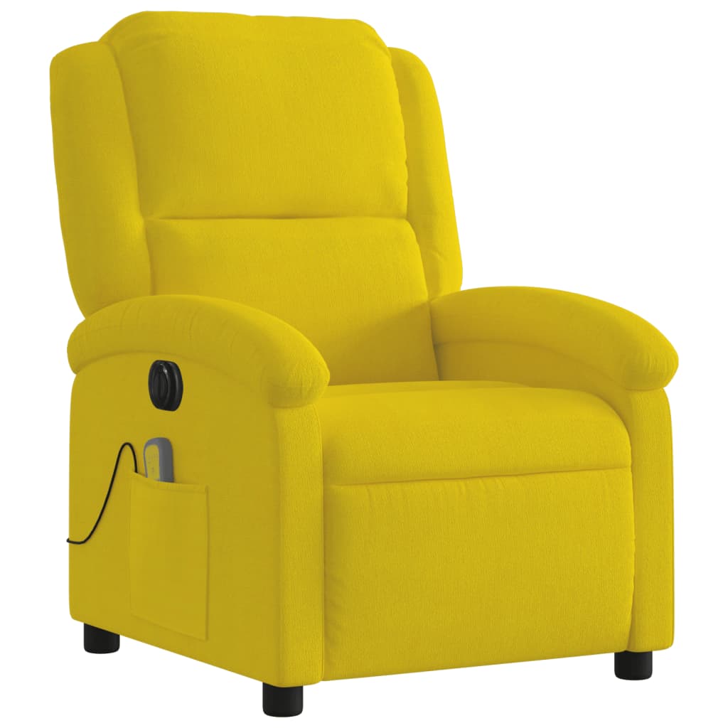 Fauteuil inclinable de massage électrique jaune velours - XIOS