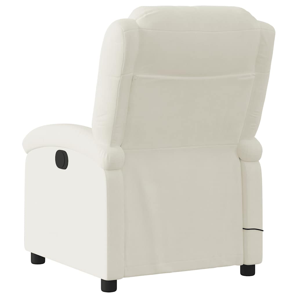 Fauteuil inclinable de massage électrique crème velours - XIOS