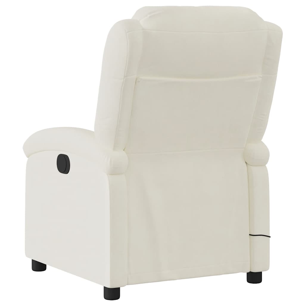 Fauteuil inclinable de massage électrique crème velours - XIOS