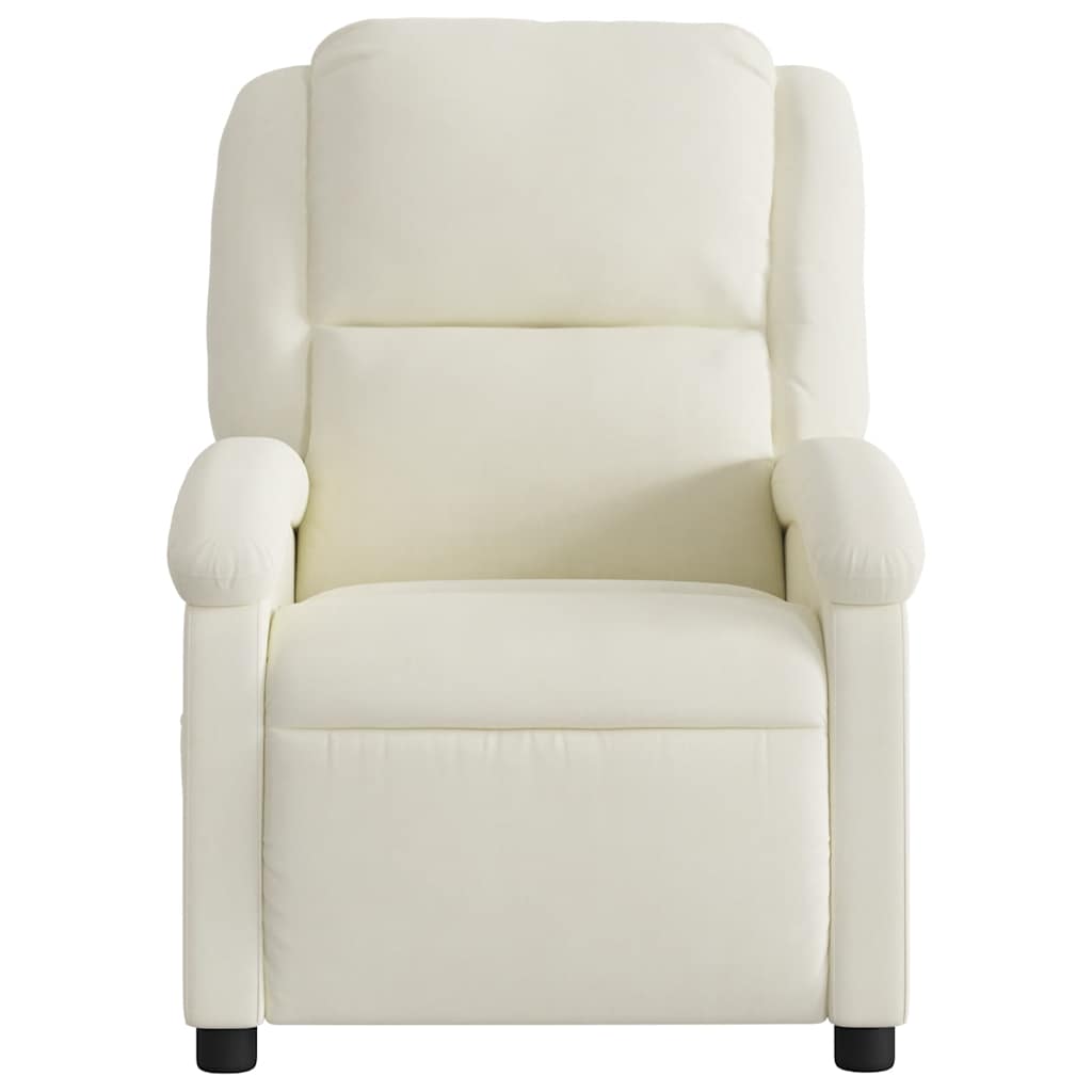 Fauteuil inclinable de massage électrique crème velours - XIOS